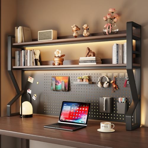 Desk Shelf, 2-Tier Desktop Organizer, 53.1" L,Desk Hutch Storage Rack
