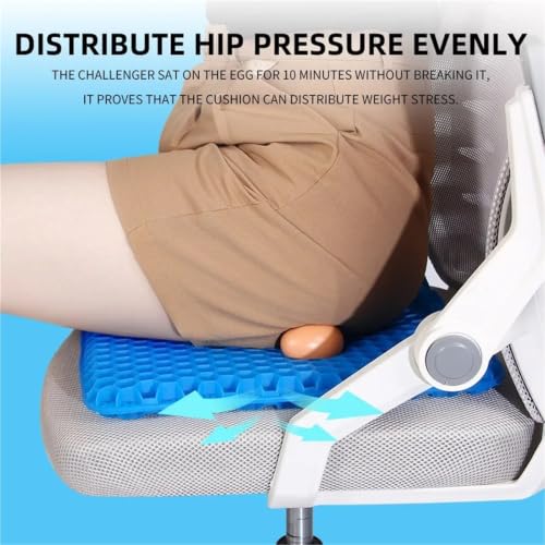 SamLng Breathable Gel Seat Cushion with Honeycomb for Back(Navy Blue,E)