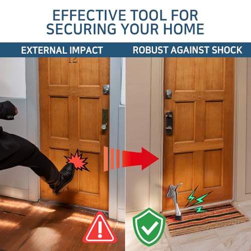 HA SHI 4 Stoppers Kickdown Door Stop for Bottom of Door, 4 in, Black