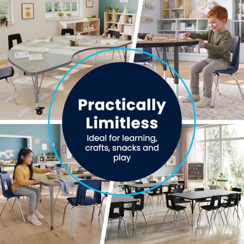 Flash Furniture 48" x 24" Adjustable Activity Table, White, Short Legs