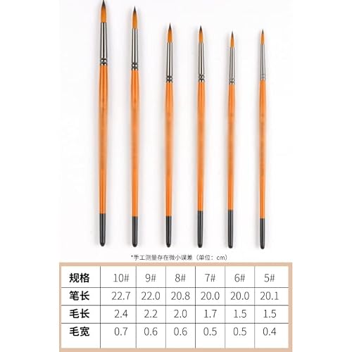 UOHLCX HBJWOV Nylon Bristle Paintbrush Set Round Tip Watercolor Brushes Oil Painting Brushes