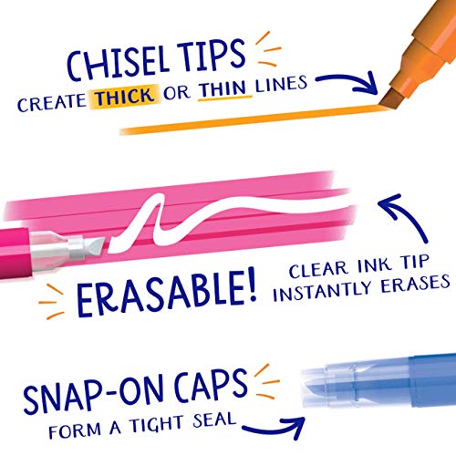 Crayola Take Note Erasable Highlighters, Cool School Supplies, Chisel Tip Markers, 6 Count, Pack of 12