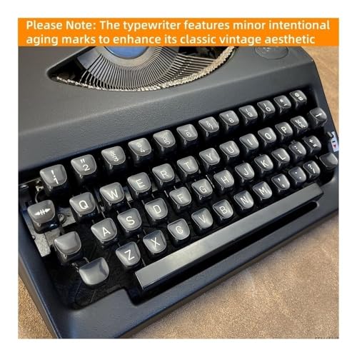 Classic Manual Typewriter Machine, Vintage Manual Typewriter with Ink Ribbon, Retro Mechanical Writing Machine, for Home Office(Black)