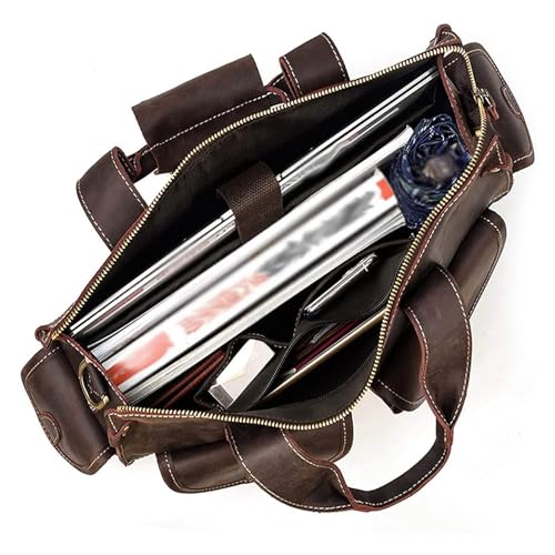 Handbag Business Briefcase 13.3inch Laptop Bag Vintage Travel Shoulder Bag Messenger Bag (A)