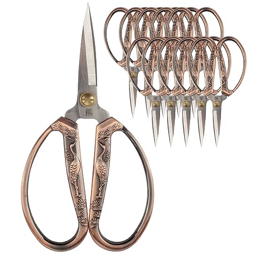 JubileeYarn Crane Motif Small Embroidery Craft Scissors - Copper - 10 Scissors