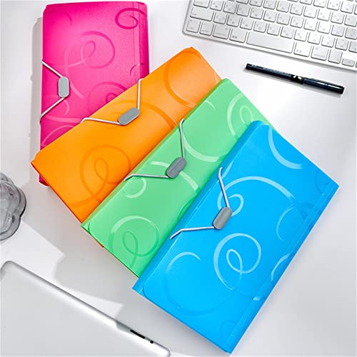 Filing Envelopes A6 Expanding Wallet Organ Bag Waterproof File Bag Organizer Data Book File Pouch Bill Folder School Office Binder Family Folder Plastic Folders (Color : Green)