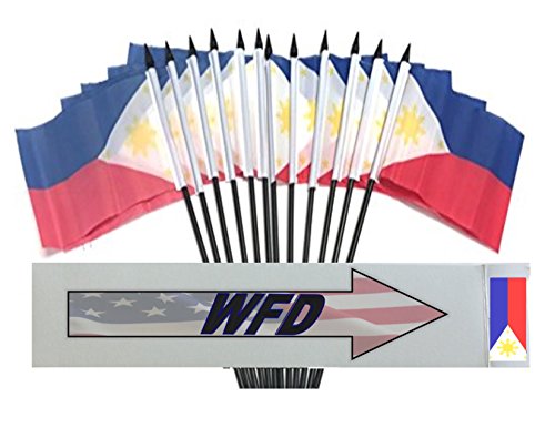 144-Pack Philippines Miniature Desk Flags – 4"x6" Polyester Handheld Waving Flags – Bulk Wholesale for Events, Schools & Decorations