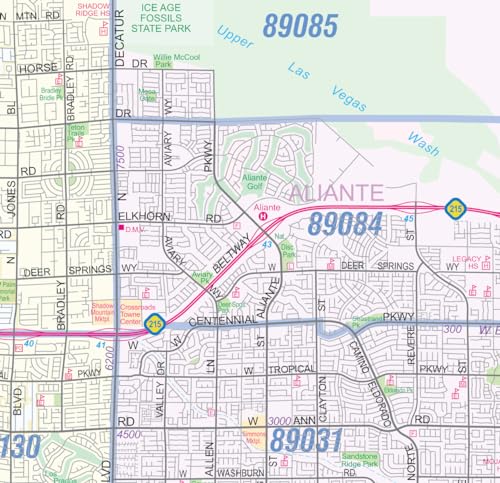 Metro Maps Greater Las Vegas NV Detailed Region Wall Map (55"x44" Laminated Full Color Road Map)