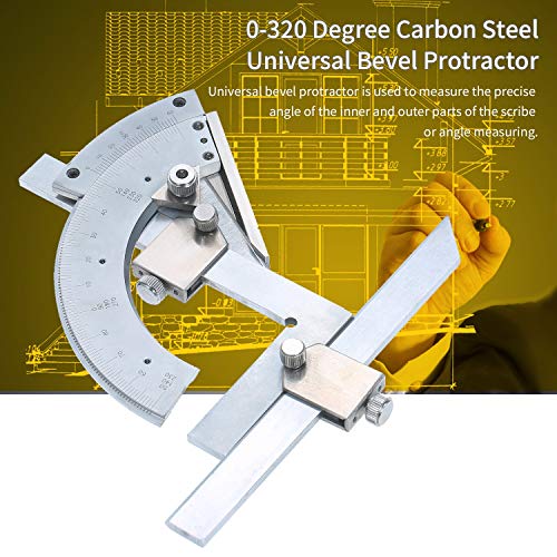 UOHLCX HBJWOV Professional Carbon Steel Universal Bevel Protractor 0-320°Accuracy Angle Finder Measuring Ruler Tool