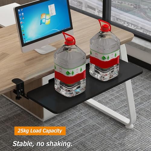 BWPURWDFH Ergonomic Desk Extender Keyboard Tray Height Adjustable Under Desk Slide-Out Keyboard Drawers Platforms, Easy Install/Improve Posture, for Desks and Computer Tables (Teak 75 * 25 cm