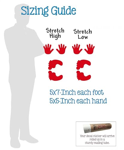 Stretch High Low Sensory Path Floor Decals for Kids - Die-Cut Feet Hands Vinyl Sensory Walk Decals - Education Sensory Walking Path Stickers - Daycare & School Hallway Decor