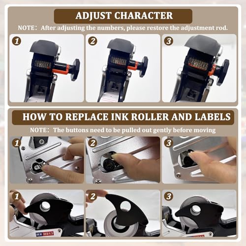 H813 Price Gun, Price Labels Gun with 4000 Labels, 1 Wheels, Price Sticker Gun kit for Office, Retail Shop, Grocery Store