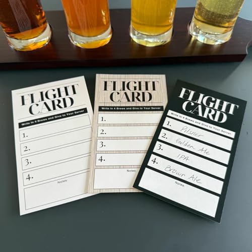 Tasting Flight Cards | 3.5 x 6 Inches | 500 Pack | White | 4 Pour Beer Flight Tasting Notes Cards | Fits Standard Flight Paddles