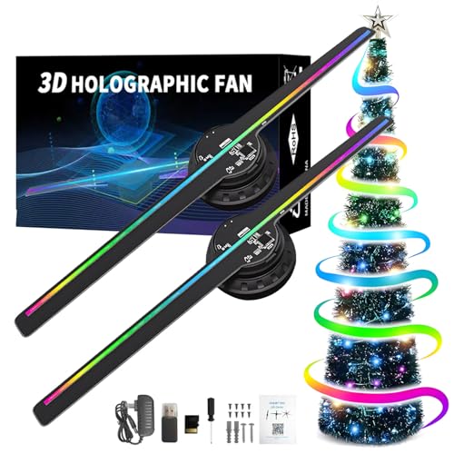 Led Holographic Fan,3d Hologram Led Fan Projector,3d Fan Hologram Display Wall-mounted