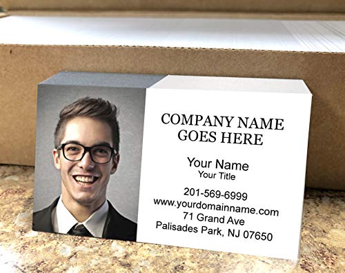 Custom Business Card with Picture or Logo, 2sides Printing, (250pcs to 2,500pcs), 16pt cover (350gsm-Thick paper), MADE IN U.S.A. (Matte Finishing, White)