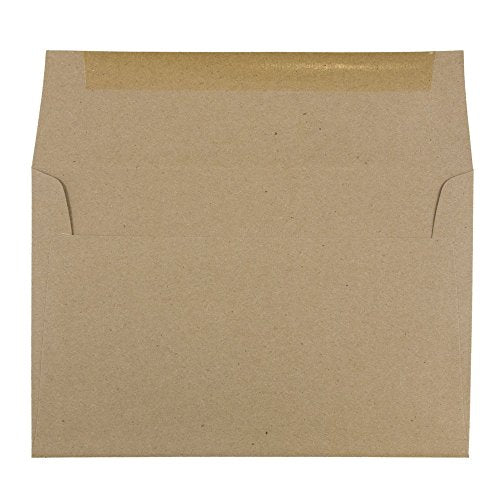 JAM PAPER A9 Premium Invitation Envelopes - 5 3/4 x 8 3/4 - Brown Kraft Paper Bag - Bulk 500/Box