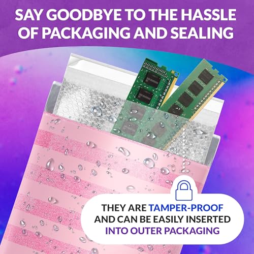 ABC PACK & SUPPLY Bubble Wrap Pouches, 8 x 15.5 Inch Clear Self Seal Packing Bags, Polyethylene Cushioning Sleeves for Shipping, Moving, Storage, Pack of 300