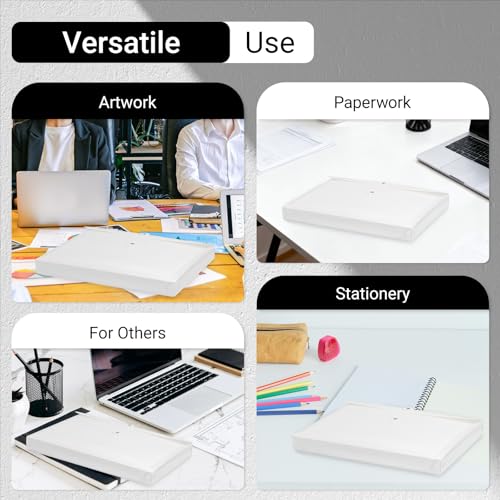 WORPSON Plastic Expandable Envelopes Files Document Folders, for Letter A4 Size, with String Tie Closure - 1-1/4 Inch Expansion - for School Office & Home (White, Horizontal)