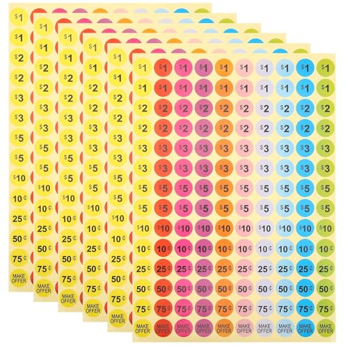 300 Sheets Garage Sale Stickers, Yard Pricing Tags with Blank Numbers