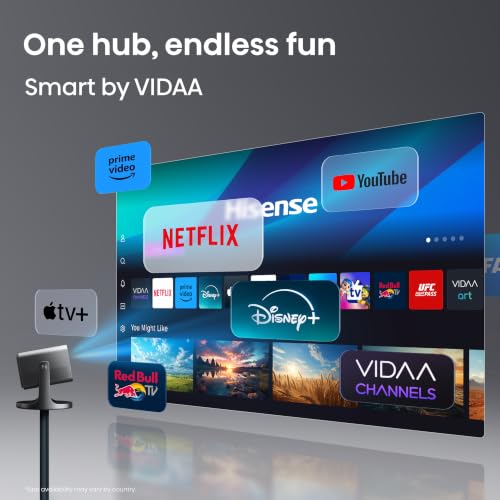 Hisense C3 Triple Color RGB Smart Laser Projector, 2500 ANSI Lumens,65"-300",4K UHD,IMAX ENHANCED,Dolby Vision,JBL Speaker,Optical Zoom,Intelligent Screen Adjustments,Smart Vidaa OS,Netflix Included