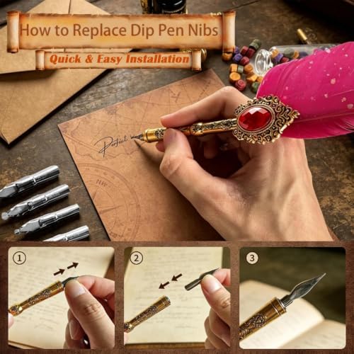 KaiyonHaven Aegis,Calligraphy Pens Set,16PCS Wax Seal Gift Kit(Burgundy)