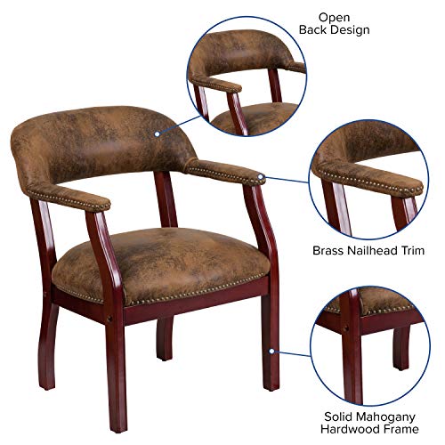 EMMA + OLIVER Bomber Jacket Brown Conference Chair