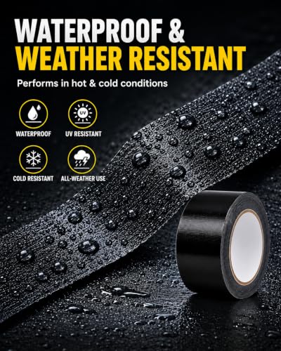 Stymiya 600Yds 20 Pack Black Duct Tape Heavy Duty: 210um Wide Waterproof Outdoor Furniture Repair Tape Bulk - Strong Adhesive Weather UV Resistant No-Residue Masking Tapes Patterns Variety Pack
