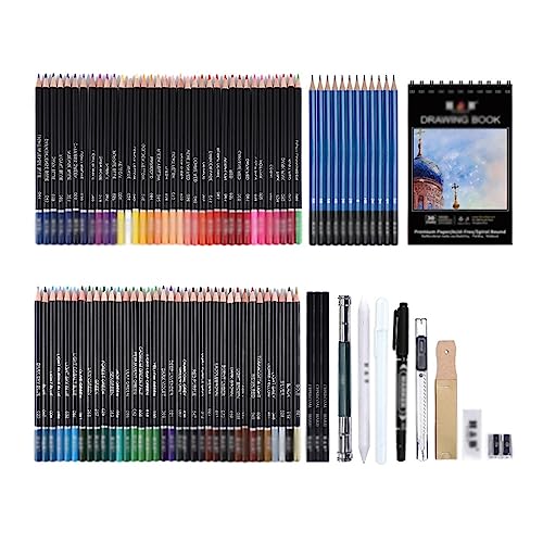 96 Pieces Sketching Colour Pencil Set for Students Home Use Oily Drawing
