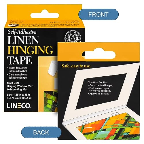 Lineco Self-Adhesive Linen Hinging Tape, White, 1.25'' x 35 ft, Pack of 2
