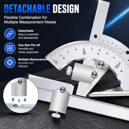 YZHYY Angle Protractor, 0-320° Accuracy 0.02° with Storage Box