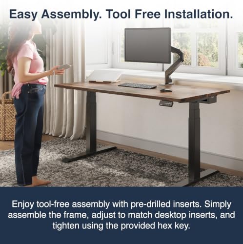 Desky Dual Hardwood Sit Stand Desk Acacia 48" Space Gray
