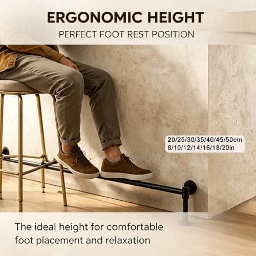 Bar Foot Rails, Floor-Standing, 304 Stainless Steel, Ergonomics