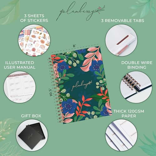 PLANBERRY Teacher Planner, Undated Lesson Plans, Homeschool Vivid Flora