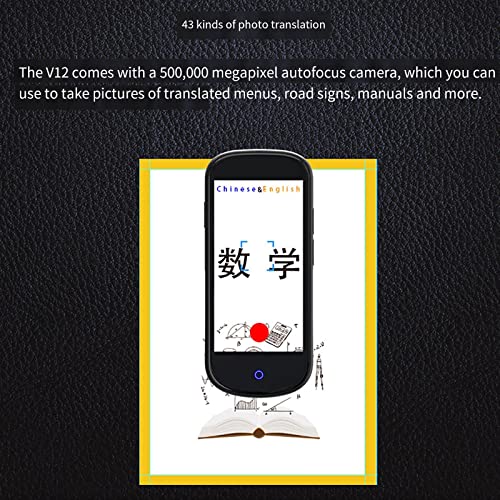 UILMLIO Portable Real Time Translation - Lightweight Portable Scanning Translator, Languages Pocket Translator, Language Translating Device, Portable Foreign Language Real Time Way