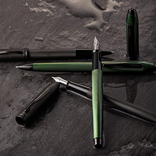 Cross Townsend PVD Micro-knurl Rollerball Pen - Matte Green