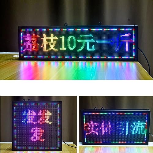 MekUk LED Sign Board Scrolling Message P3 Programmable LED Display Board Message, Indoor Use for Store, Coffee, Bar for Store, Car, Business, Promotion (Size : 42cm*22cm)
