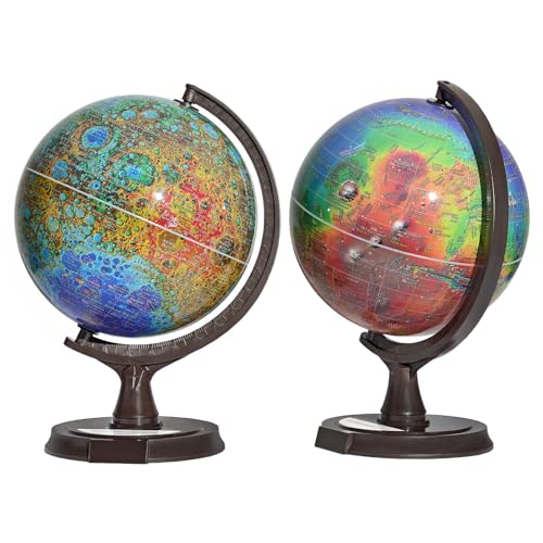 Mapsoft Ace Topography Moon/Mars 2 Globe Set, 30cm/12", 2MRT-30