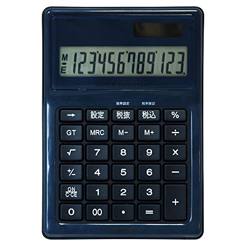 Nakabayashi ECD-WR02BL Calculator, 12 Digits, Waterproof, M, Blue
