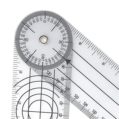 TEOYETTSF 0-140mm 360 Degree Goniometer Angle Medical Spinal Angle Ruler Angle Inclinometer Ruler Protractor Angle Finder Measuring Tool