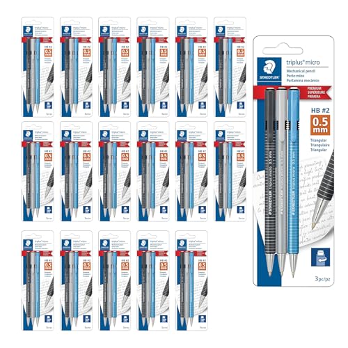STAEDTLER Triplus Micro 0.5mm Mechanical Pencils #2, 18 Pack, 54 count