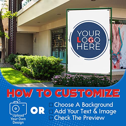 Custom Banners and Signs for Indoor Outdoor w/Any Image, Logo & Text Vinyl Banner | 5 Theme, 15 Font & 25 Background Options | Personalized Banners - 5x6
