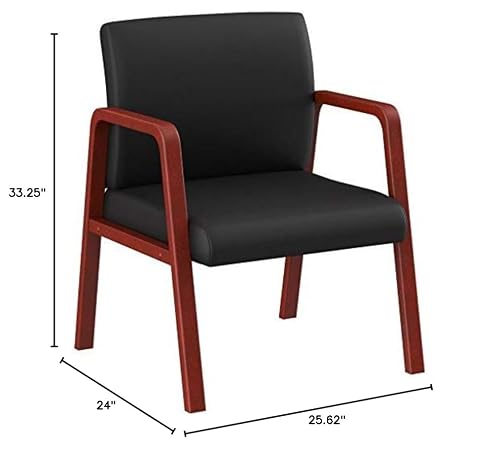 Lorell Guest Chair, Black/Mahogany