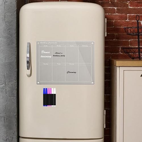 Dry Erase Calendar Magnetic Calendar Fridge Board Planner(Monthly Plan)
