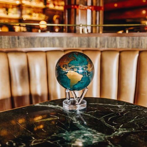 MOVA Self Rotating Globe, Cerulean Blue and Gold Classic (4.5")