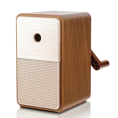 NVEIRGH Retro Speaker Shape Pencil Sharpener Mechanical Classic Model Hand Crank Sharpeners for Different Tip Sizes