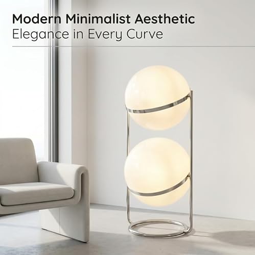 Rotatable Creative Floor Lamp,Chrome Metal,2 Head