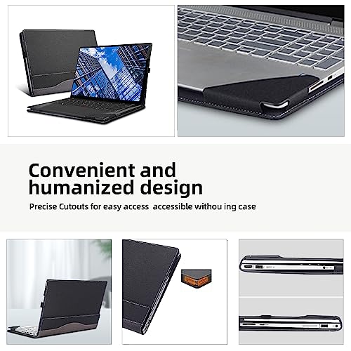 Laptop Cover for Lenovo ThinkPad T14 Gen 3 Gen4 T14s Gen 3 Gen 4 [Note Other Models] All Inclusive Drop Case 14" PU Leather Inside Pocket Cover (Gray)
