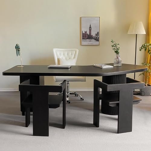 XIXSERTHIA Computer Desk Boss Table Modern Office Desk Light Luxury Solid Wood Computer Table Home Study Desk Long Table Workbench Desk Office Desks(180 * 110 * 75CM)