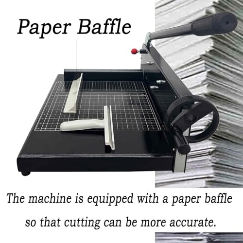 BEILOCKERY Heavy Duty 12.2" A4 Size Stack Paper Cutter, Manual Paper Cutting Machine with a Safety Lock, Stack Paper Trimmer, White or Black, All Steel Base