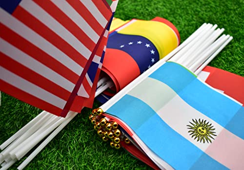 Ckexin 228 Countries Small Stick Flags Mini International World Hand Held Flag Decorations